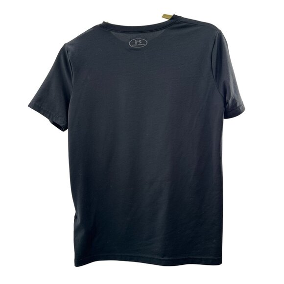 Under Armour Youth Loose Fit Black HeatGear T-Shirt Lightweight Activewear YLG - Picture 2 of 10